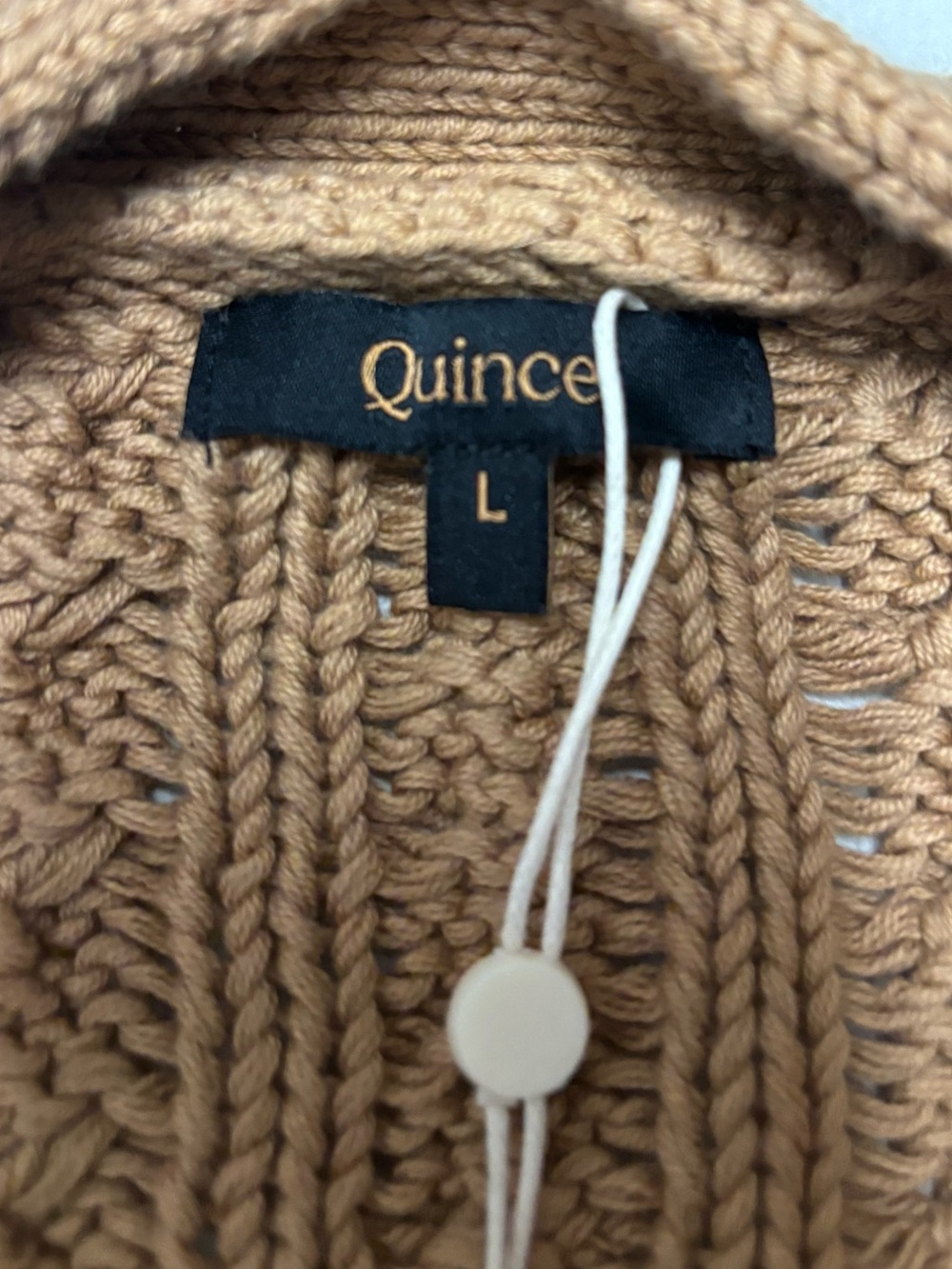 Quince organic cotton oversized cable cardigan, size L - Picture 3 of 13
